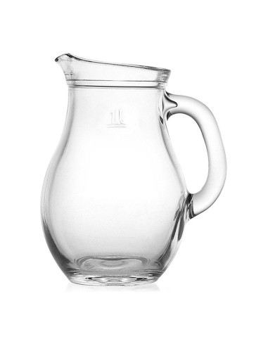Jarra de cristal 1 litro 14,2x9x20cm