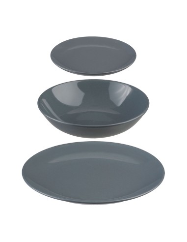 Vajilla 18 piezas color gris