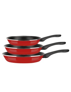 Set 3 sartenes optimax rojo mate ø20 / ø24 / ø28 cm