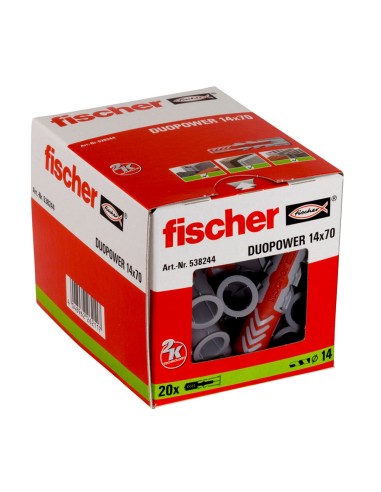 Taco duopower ø14 x 70 mm, caja 20 uds