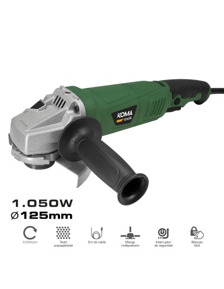 Amoladora electrica ø125 mm 1050w 22,8 x 35,5 cm