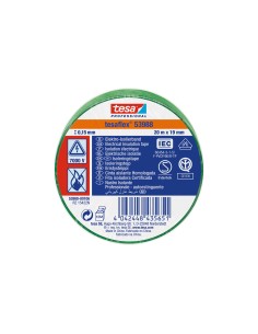 Cinta aislante homologada verde 20 m x 19 mm