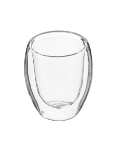 Juego de 2 tazas de cafe de cristal de doble pared 7 cl