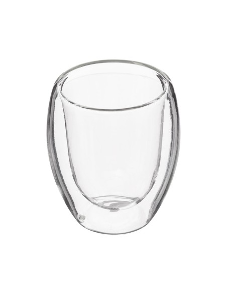 Juego de 2 tazas de cafe de cristal de doble pared 7 cl