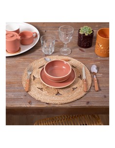 Mantel individual de yute calado ø38cm 2