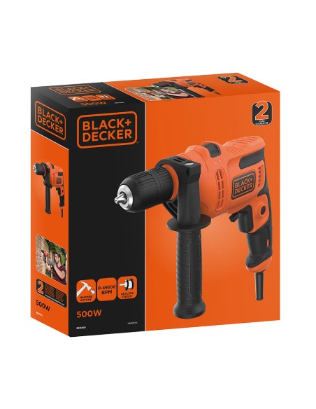 Taladro percutor 500w beh200-qs black+decker