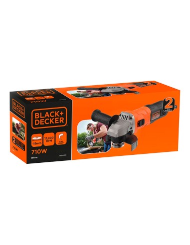 Mini amoladora 710w ø115mm beg010-qs black+decker