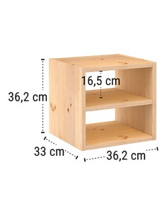 Estanteria modular 1 cubos + balda intermedia dinamic pino macizo 36,2 x 33 x 36,2 cm 2
