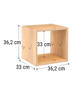 Estanteria modular 1 cubo dinamic pino macizo 36,2 x 33 x 36,2 cm 2
