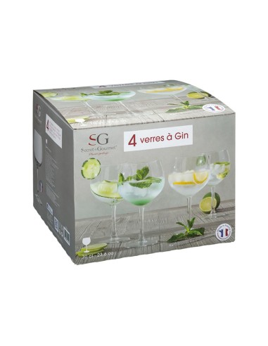 Set 4 unid. copa de ginebra de cristal 70cl