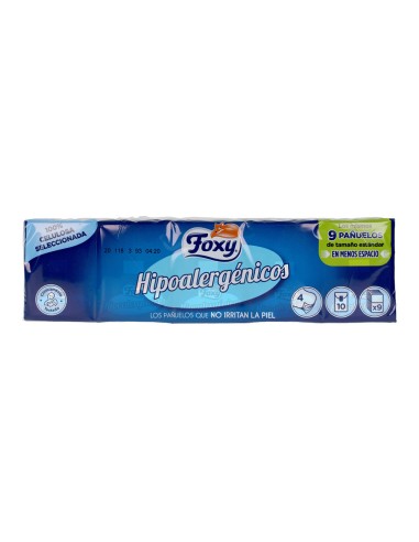 Pack pañuelos foxy hipoalergénicos pack 10 unid.