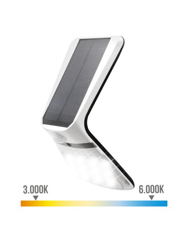 Aplique solar 3,5w 430lm recargable sensor...
