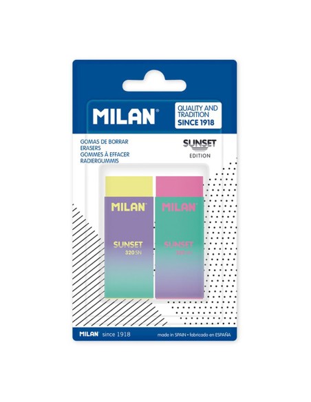 Gomas de borrar nata 320 edición sunset, blister 2 uds