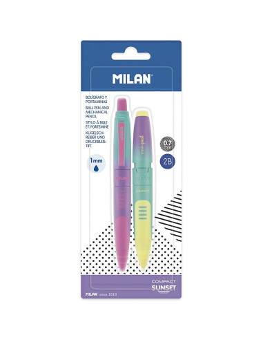 Blíster con 1 bolígrafo + 1 portaminas compact sunset milan
