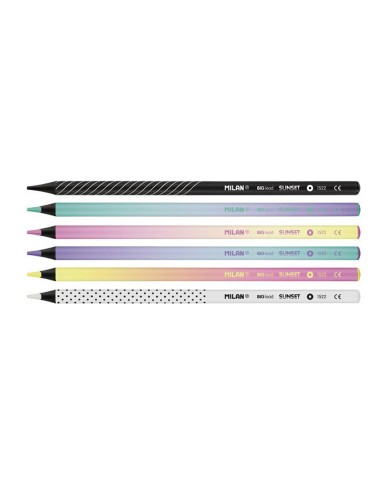 Caja con 6 lápices de colores mina gruesa