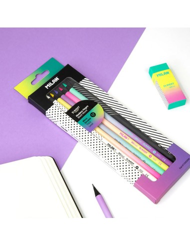 Caja con 6 lápices de colores mina gruesa