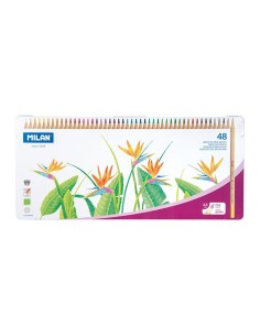 Caja metálica con 48 lápices de colores mina gruesa ø3,5 mm hexagonales
