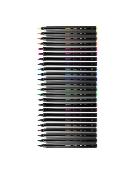 Rotuladores base agua de punta de pincel colores surtidos, caja 24 uds