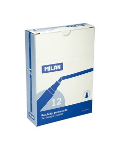 Rotuladores permanentes punta biselada azul, caja 12 uds 2
