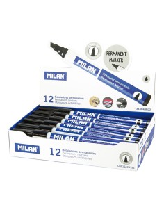 Rotuladores permanentes punta biselada negro, caja 12 uds 2