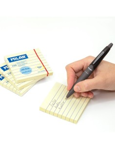 Bloc 100 notas adhesivas amarillo claro pautadas 76 x 76 mm 2