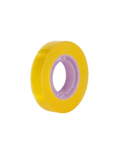 Cinta adhesiva 12 mm x 33 m color amarillo transparente