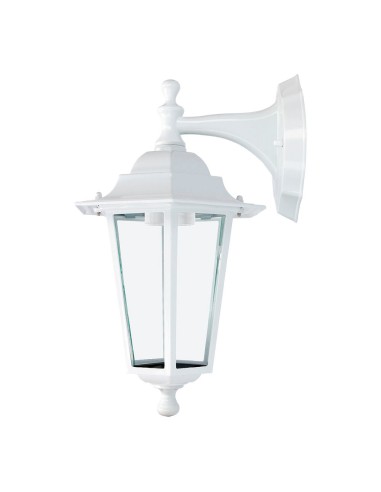 Aplique exterior zurich de aluminio y cristal e27 60 w sin bombilla, color blanco, luz hacia abajo