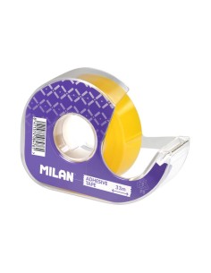 Dispensador lila de cinta adhesiva transparente 19 mm x 33 m 2