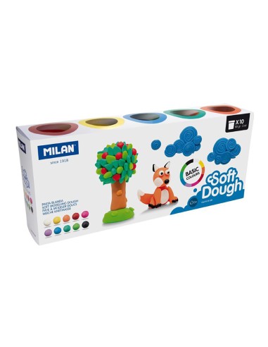 Maletín pasta blanda soft dough 10 botes 85 g colores surtidos