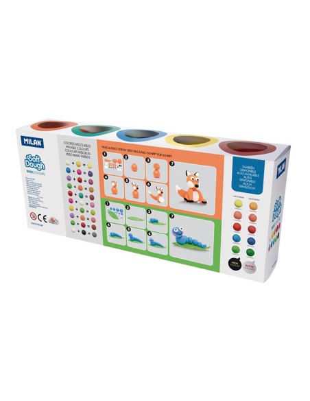 Maletín pasta blanda soft dough 10 botes 85 g colores surtidos