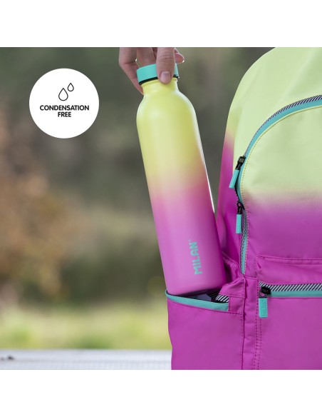 Botella isotérmica de acero inoxidable 304 edición sunset, amarilla 591 ml