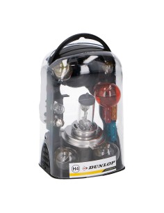 Juego 11 bombillas h4 y fusibles para coche dunlop 2