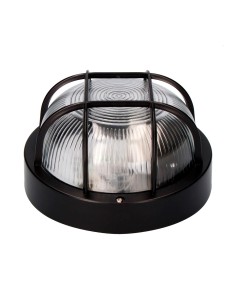 Aplique redondo negro 1xe27 40w ø18,5x10,4cm modelo tarragona. ip54 2