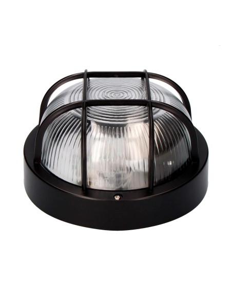 Aplique redondo negro 1xe27 40w ø18,5x10,4cm modelo tarragona. ip54