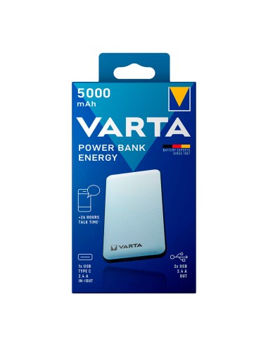 Power bank energy 5.000 mah 100/240 v 74 x 11 x 138 mm