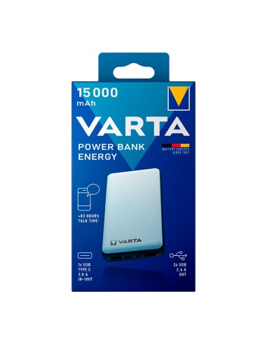 Power bank energy 15.000 mah 100/240 v 74 x 21 x 138 mm
