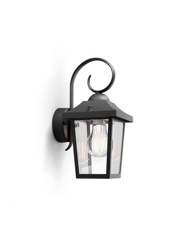 Aplique exterior buzzard e27 60 w sin bombilla, color negro, luz hacia abajo