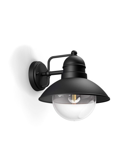 Aplique exterior hoverfly e27 60 w sin bombilla, color negro, luz hacia abajo