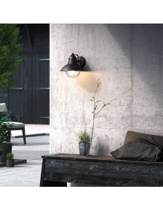 Aplique exterior hoverfly e27 60 w sin bombilla, color negro, luz hacia abajo 2