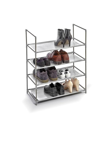 Zapatero 4 baldas gris 58,5 x 28,5 x 70 cm