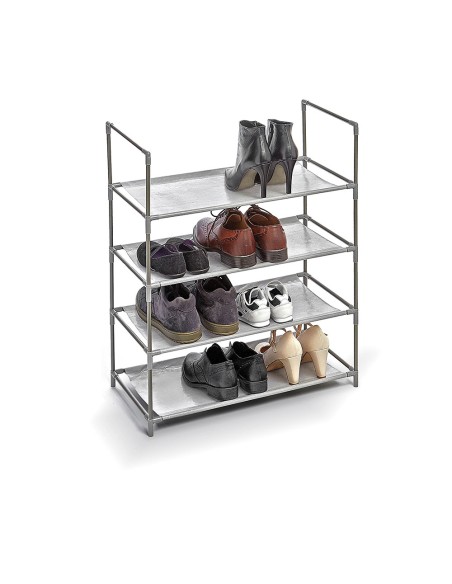 Zapatero 4 baldas gris 58,5 x 28,5 x 70 cm