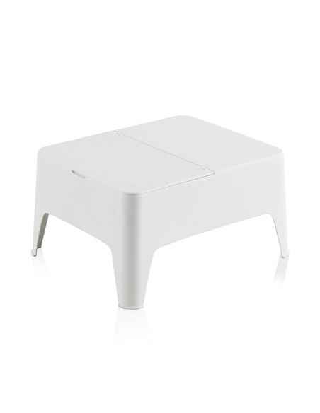 Mesa auxiliar alaska color blanco para exterior 58 x 48 x 30 cm