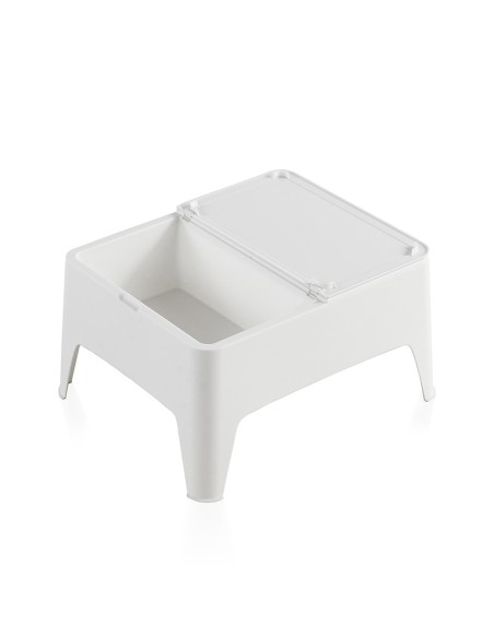 Mesa auxiliar alaska color blanco para exterior 58 x 48 x 30 cm