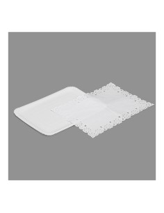 Bolsa con 1 bandeja rectangular con blonda 25x34cm