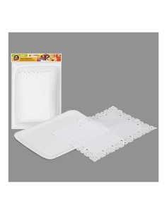 Bolsa con 1 bandeja rectangular con blonda 25x34cm 2