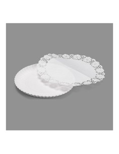 Bolsa con 3 bandejas redondas con blonda ø21cm