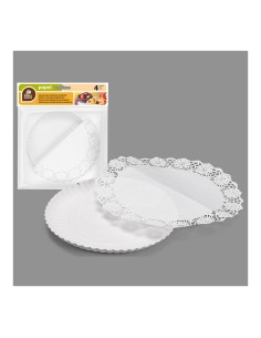 Bolsa con 3 bandejas redondas con blonda ø21cm 2