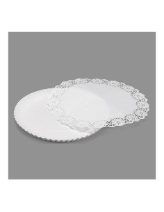 Bolsa con 2 bandejas redondas con blonda ø25cm