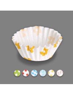 Blister con 75 moldes de papel para magdalenas ø4,3x2,5cm colores surtidos