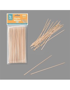 Blister 100 pinchos de madera higienicos de 200x2mm 2